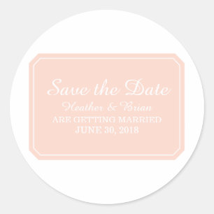 Coral Simply Elegant Save the Date Classic Round Sticker