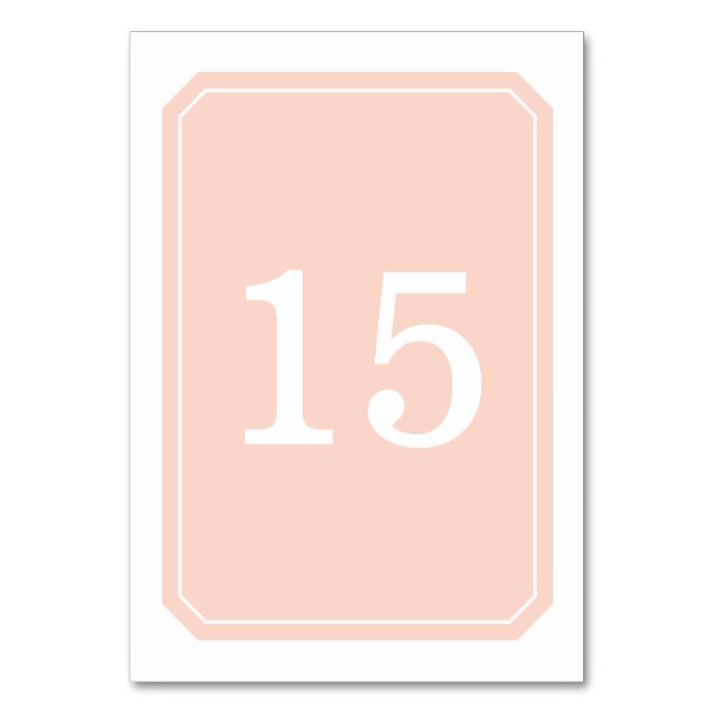 Coral Simply Elegant Table Card (Front)