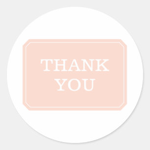 Coral Simply Elegant Thank You Stickers