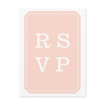 Coral Simply Elegant Wedding RSVP Postcard