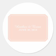Coral Simply Elegant Wedding Stickers