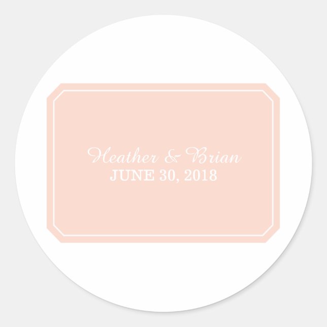 Coral Simply Elegant Wedding Stickers (Front)