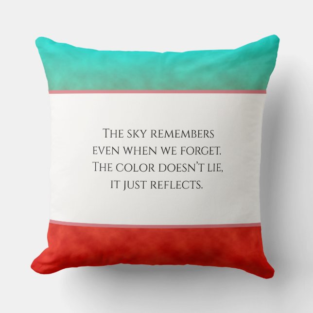 Coral Sky Memory Throw Pillow (Front)