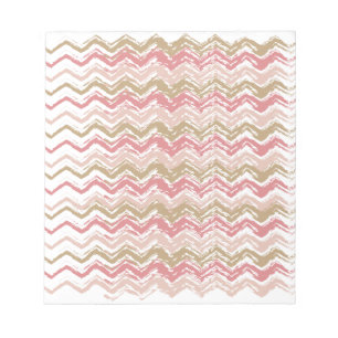 Coral Spice Scribble ZigZag Chevron Pattern Notepad