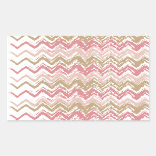 Coral Spice Scribble ZigZag Chevron Pattern Sticker
