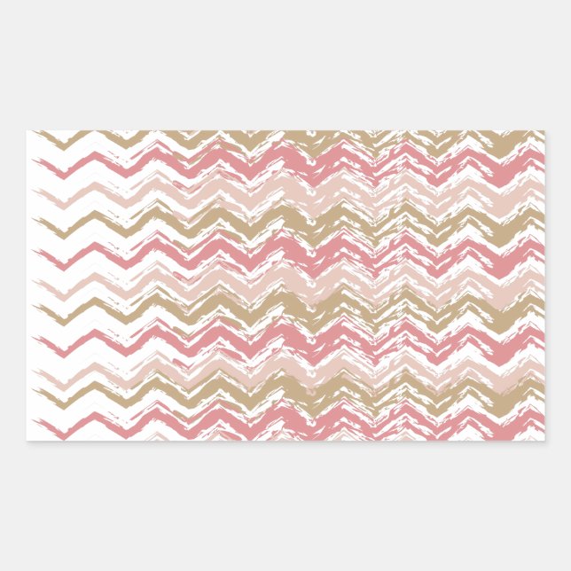 Coral Spice Scribble ZigZag Chevron Pattern Sticker (Front)