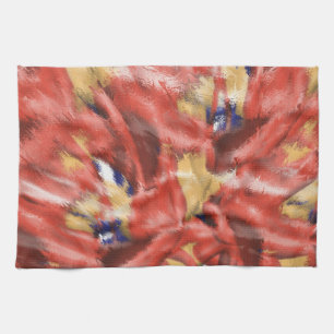 Coral Splash Design Kitchen Towel