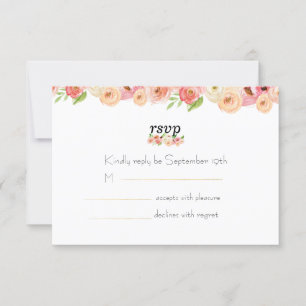 Coral Spring RSVP Wedding Invitation Card