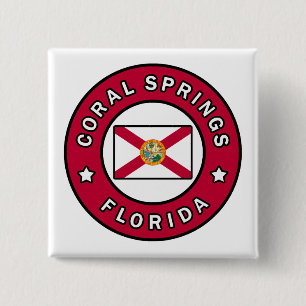 Coral Springs Florida 2 Inch Square Button