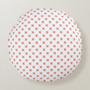 Coral Starfish Pattern Round Pillow