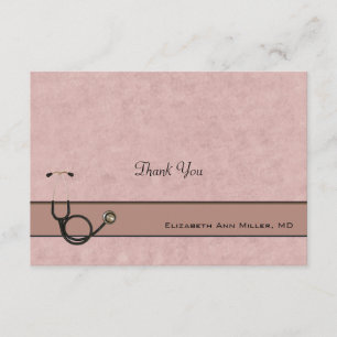 Coral Stethoscope Coordinating Thank You Notes