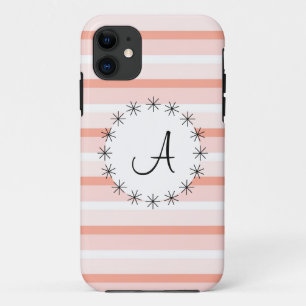 Coral Stripe 'Monogram' iPhone case