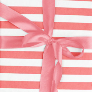 Coral Stripe Wrapping Paper