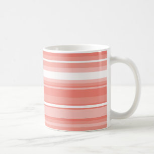 Coral stripes coffee mug