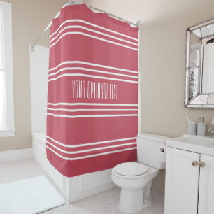 Coral Stripes Custom Text rideau de douche
