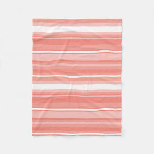 Coral stripes fleece blanket