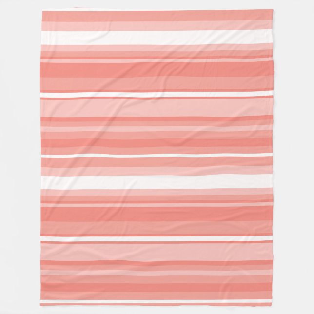 Coral stripes fleece blanket (Front)