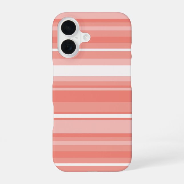 Coral stripes iPhone 16 case (Back)