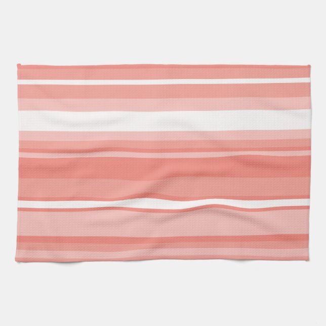 Coral stripes kitchen towel (Horizontal)