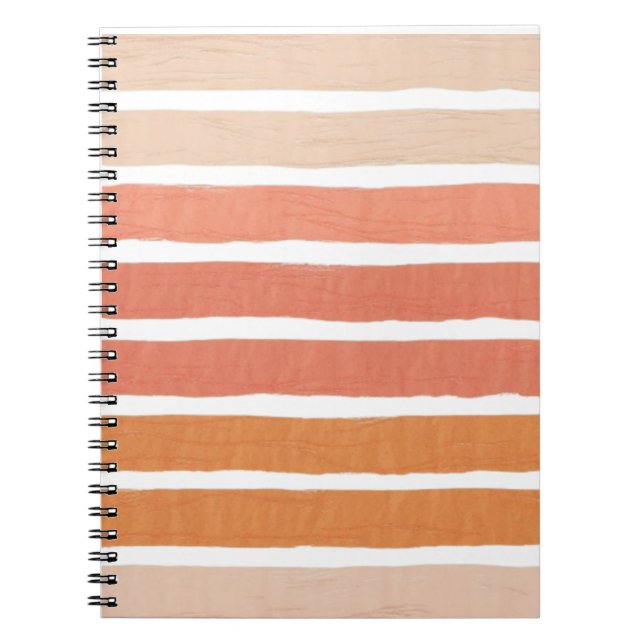  Coral Stripes Orange Stripes Notebook (Front)