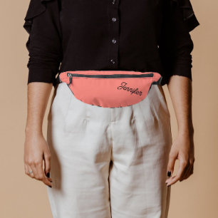 Coral Stylized Bridesmaid Name Fanny Pack