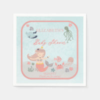 Coral Sweet Little Mermaid Sea Girl Baby Shower