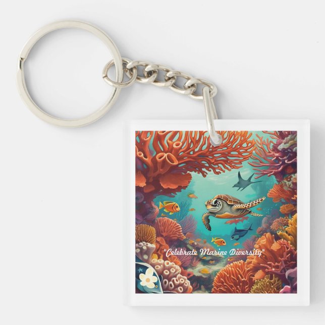  "Coral Symphony" Keychain (Front)