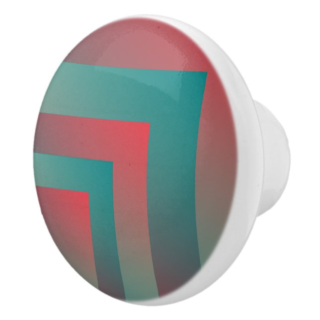 coral teal shades ceramic knob (Right)