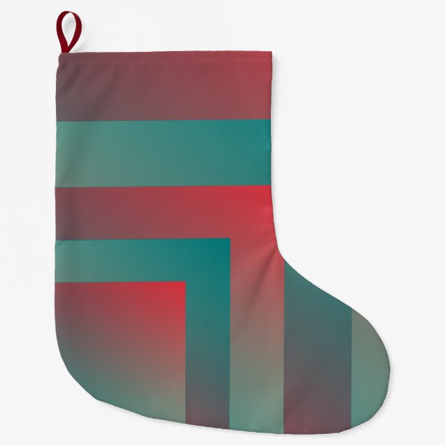 coral teal shades large christmas stocking (Front)
