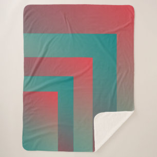 coral teal shades sherpa blanket