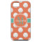 Coral Teal White Clamshells Seashells Monogram