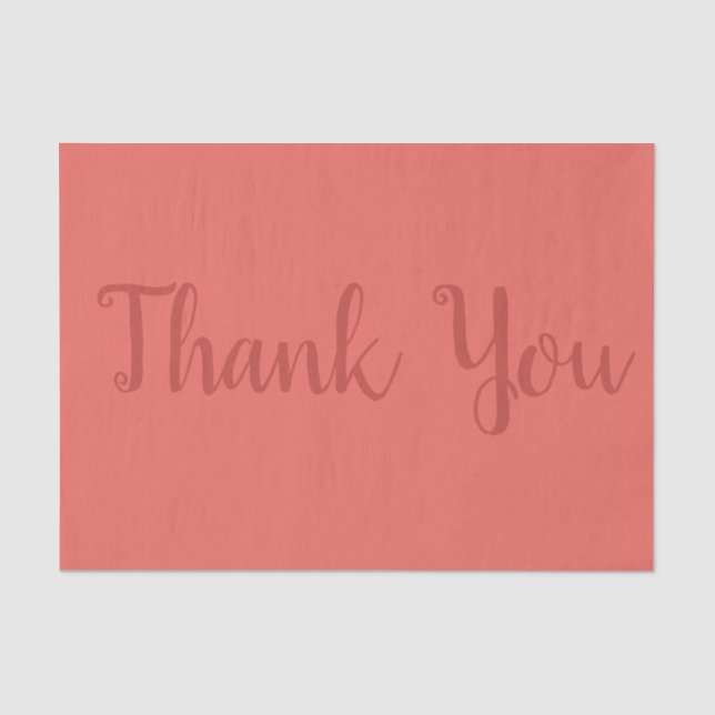 Coral Thank You Gift Tissue Paper (Front)
