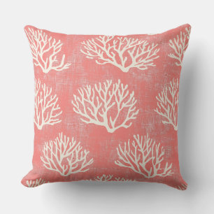 Coral Throw Pillow Beach Throw Pillows