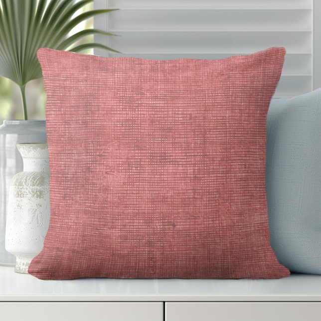 Coral Throw Pillow | Linen-Look (Creator Uploaded)
