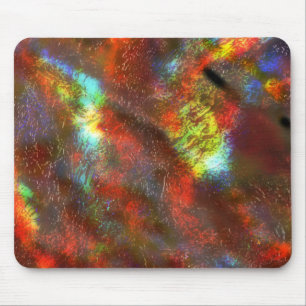 Coral to coloured stained texture under raw glass mouse pad