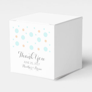 Coral Turquoise Confetti Wedding Favour Boxes