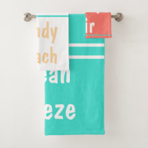 Coral Turquoise White Beach Typography