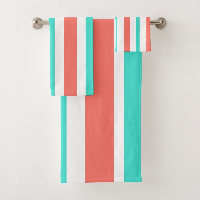 Coral Turquoise White Stripes (En situation)