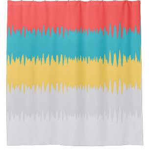 Coral Turquoise Yellow White Stripes