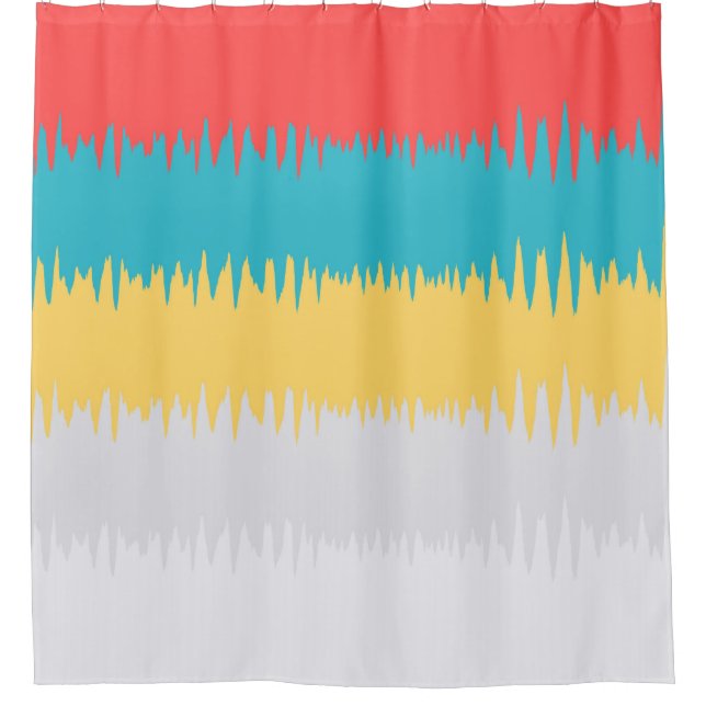 Coral Turquoise Yellow White Stripes (Front)