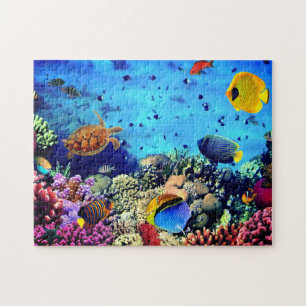 Coral, turtle, and fish puzzle