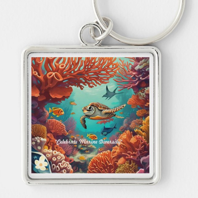 "Coral Visions" Keychain (Front)