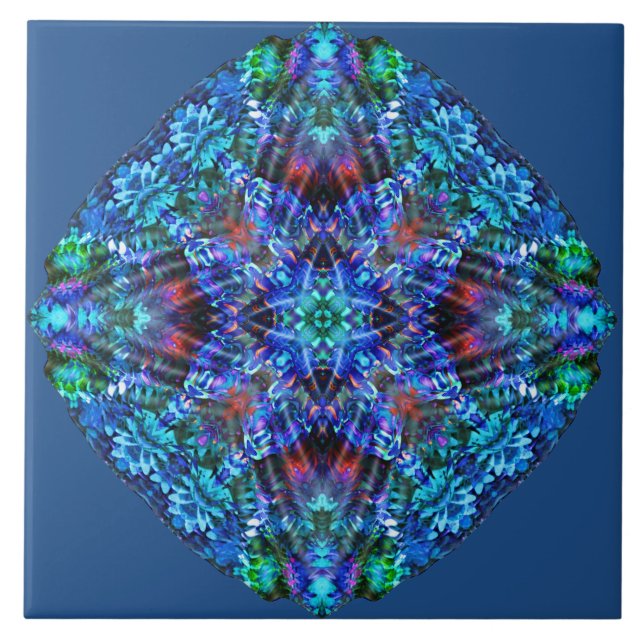 Coral Volcano Mandala Tile (Front)