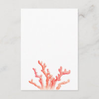 Coral watercolor wedding one sided art
