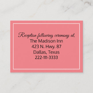 Coral Wedding enclosure cards