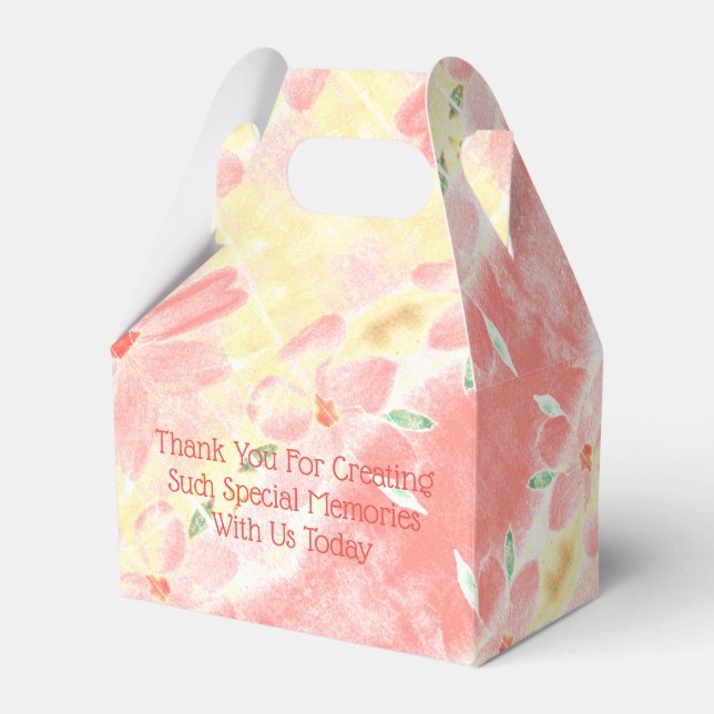 Coral Wedding Favor Box (Front Side)
