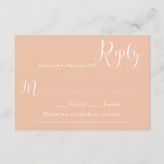 Coral Wedding Reply Card