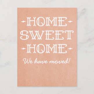 Coral Whimsical Home Sweet Home Postcard