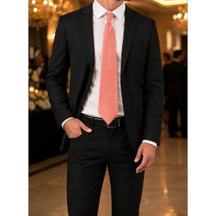 Coral Whisper Fine Diagonal Stripes Tie