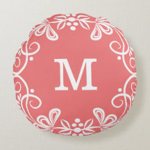 Coral White Custom Monogram Decorative